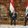 Tổng thống Ai Cập Abdel Fattah El-Sisi (giữa), Quốc vương Jordan Abdullah II (trái) và Thủ tướng Iraq Adel Abdul Mahdi tại hội nghị thượng đỉnh ba bên ở Cairo, Ai Cập, ngày 24/3/2019. (Ảnh: AFP/ TTXVN) 