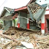 Khu dân cư bên bờ biển Banten bị sóng thần tàn phá tháng 12/2018. (Ảnh: Đỗ Quyên/Vietnam+)