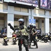 Cảnh sát gác tại hiện trường một vụ nổ ở Colombo, Sri Lanka, ngày 24/4/2019. (Ảnh: AFP/ TTXVN)