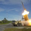 Một vụ thử Hệ thống phòng thủ tên lửa tầm cao giai đoạn cuối (THAAD) của Mỹ ở Israel tháng 10/2013. (Ảnh: AFP/TTXVN)