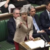 Thủ tướng Anh Theresa May (phía trước) phát biểu tại phiên họp của Hạ viện về thỏa thuận Brexit tại London, ngày 29/3/2019. (Ảnh: THX/TTXVN)