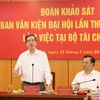 Trưởng Ban Kinh tế Trung ương Nguyễn Văn Bình phát biểu chỉ đạo buổi làm việc. (Ảnh: Phương Hoa/TTXVN)