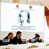 Hội thảo được tổ chức trang trọng tại khán phòng chính của trụ sở thành phố cho thấy sự kính trọng từ phía Chính quyền Saint-Petersburg với Chủ tịch Hồ Chí Minh - vị lãnh tụ kính yêu của Việt Nam. (Ảnh: Tâm Hằng/TTXVN)
