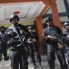 Cảnh sát Indonesia tuần tra tại khu vực Banda Aceh, tỉnh Aceh, ngày 6/4/2019. (Ảnh: AFP/ TTXVN)