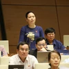 Đại biểu Quốc hội tỉnh Thái Bình Nguyễn Thị Thu Dung phát biểu ý kiến. (Ảnh: Doãn Tấn/TXVN)