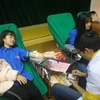 Đoàn viên thanh niên tham gia hiến máu tình nguyện tại Cao Bằng. (Ảnh: Chu Hiệu/TTXVN)
