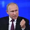 Tổng thống Nga Vladimir Putin trong cuộc đối thoại trực tuyến với người dân ở thủ đô Moskva, ngày 20/6/2019. (Ảnh: AFP/TTXVN)