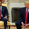 Quốc vương Qatar Tamim bin Hamad Al-Thani và Tổng thống Mỹ Donald Trump. (Nguồn: Getty)