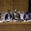 Đại sứ Trung Quốc tại LHQ Trương Quân (giữa, phía trước) phát biểu tại một phiên họp của Hội đồng Bảo an LHQ ở New York, Mỹ ngày 2/8/2019. (Ảnh: THX/TTXVN)