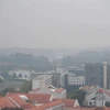  Khói mù tại khu vực trung tâm của Singapore lúc 3 giờ 25 chiều 12/9. (Nguồn: straitstimes.com)