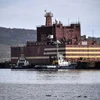 Nhà máy điện hạt nhân nổi Akademik Lomonosov tại thành phố Murmansk, miền bắc nước Nga, ngày 19/5/2018. (Ảnh: AFP/ TTXVN)