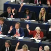 Toàn cảnh phiên bỏ phiếu của Nghị viện châu Âu về lập trường của Liên minh châu Âu đối với "Thỏa thuận Brexit", tại Strasbourg, Đông Bắc Pháp ngày 18/9/2019. (Ảnh: AFP/TTXVN)
