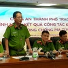 Công an Tp.Hồ Chí Minh thông tin kết quả đấu tranh tội phạm ma túy. (Ảnh: Thành Chung/TTXVN)