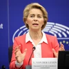 Chủ tịch đắc cử EC Ursula von der Leyen trong cuộc họp báo sau phiên họp Nghị viện châu Âu tại Strasbourg, Pháp ngày 27/11/2019. (Ảnh: THX/ TTXVN)