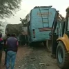 Hiện trường vụ tai nạn giao thông tại huyện Rewa, bang Madhya Pradesh, Ấn Độ, ngày 5/12/2019. (Ảnh: ANI/TTXVN)