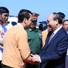 Lễ tiễn Thủ tướng Nguyễn Xuân Phúc tại sân bay quốc tế Yangon. (Ảnh: Thống Nhất/TTXVN)