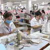 Sản xuất hàng may mặc tại Công ty Cổ phần Thương mại xuất nhập khẩu May Phương Nam (quận Gò Vấp). (Ảnh: Thanh Vũ/TTXVN)