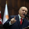 Tổng thống Thổ Nhĩ Kỳ Recep Tayyip Erdogan phát biểu tại Ankara. (Ảnh: THX/TTXVN)