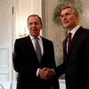 Ngoại trưởng Nga Sergei Lavrov và Tổng thư ký NATO Jens Stoltenberg. (Nguồn: Bộ Ngoại giao Nga)