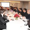Bộ trưởng Nguyễn Chí Dũng chủ trì buổi Tọa đàm về Đổi mới và Sáng tạo với các doanh nghiệp Anh. (Ảnh: Đình Thư/TTXVN)