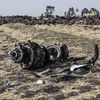 Hiện trường vụ rơi máy bay Boeing 737 MAX của Hãng hàng không Ethiopian Airlines gần Bishoftu, Ethiopia, ngày 11/3/2019. (Ảnh: AFP/TTXVN)