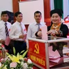 Các đại biểu bỏ phiếu bầu Ban Chấp hành Đảng bộ huyện Bình Gia, nhiệm kỳ 2020-2025. (Ảnh: Thái Thuần/TTXVN)