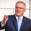 Thủ tướng Australia Scott Morrison phát biểu tại cuộc họp báo ở Canberra ngày 22/3/2020. (Ảnh: AFP/TTXVN)