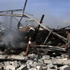 Cảnh tàn phá sau các cuộc không kích tại Sanaa, Yemen, ngày 2/7/2020. (Ảnh: THX/TTXVN)