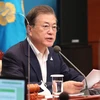 Tổng thống Hàn Quốc Moon Jae-in phát biểu tại cuộc họp ở Seoul ngày 25/8/2020. (Ảnh: Yonhap/TTXVN)