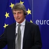 Chủ tịch EP David Sassoli tại cuộc họp báo ở Brussels, Bỉ, ngày 22/7/2020. (Ảnh: AFP/TTXVN)