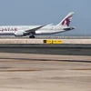Máy bay của Hãng hàng không Qatar Airways tại sân bay ở Doha, Qatar. (Ảnh: AFP/TTXVN)