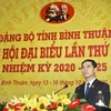 Ông Dương Văn An, Bí thư Tỉnh ủy Bình Thuận khóa XIV, nhiệm kỳ 2020-2025 phát biểu. (Ảnh: Nguyễn Thanh/TTXVN)