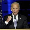 Ông Joe Biden phát biểu tại Wilmington, bang Delaware sau khi được tuyên bố giành chiến thắng trong cuộc bầu cử Tổng thống Mỹ, ngày 7/11/2020. (Ảnh: AFP/TTXVN)