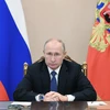 Tổng thống Nga Vladimir Putin tại cuộc họp trực tuyến với Hội đồng An ninh ở Moskva ngày 6/11/2020. (Ảnh: AFP/TTXVN)