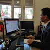 Đại sứ Lê Viết Duyên phát biểu tại hội thảo trực tuyến. (Ảnh: ĐSQ Việt Nam tại Venezuela)