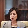 Bà Maia Sandu phát biểu tại một cuộc họp ở Chisinau, Moldova. (Ảnh: AFP/TTXVN)