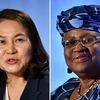 Hai nữ ứng cử viên Ngozi Okonjo-Iweala của Nigeria và Yoo Myung-hee của Hàn Quốc đã lọt vào vòng cuối cùng trong cuộc chạy đua trở thành tân Tổng Giám đốc WTO. (Nguồn: AFP/TTXVN)