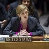 Bà Samantha Power phát biểu tại một hội nghị của LHQ ở New York, Mỹ, ngày 23/12/2016. (Ảnh: AFP/TTXVN)