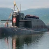 Tàu ngầm chạy bằng năng lượng hạt nhân Leopard của Nga được hạ thủy sau khi nâng cấp tại Trung tâm Sửa chữa Tàu Zvyozdochka ngày 26/12/2020. (Ảnh: Defense World/TTXVN)