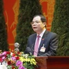 Đồng chí Nguyễn Xuân Cường, Ủy viên Trung ương Đảng, Bộ trưởng Bộ Nông nghiệp và Phát triển nông thôn trình bày tham luận. (Ảnh: TTXVN)