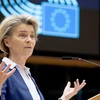 Chủ tịch Ủy ban châu Âu (EC) Ursula von der Leyen phát biểu tại Brussels, Bỉ, ngày 20/1/2021. (Ảnh: THX/TTXVN)