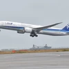 Máy bay của hãng hàng không All Nippon Airways (ANA) hạ cánh xuống sân bay Haneda ở Tokyo, Nhật Bản, ngày 26/11/2019. (Ảnh: AFP/TTXVN)