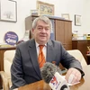 Phó Chủ tịch Thứ nhất Hạ viện Cộng hòa Séc, Chủ tịch Đảng Cộng sản Séc - Morava (KSČM) , Vojtech Fillip trả lời phỏng vấn của TTXVN. (Ảnh: Công Thuận/TTXVN)
