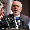 Ngoại trưởng Iran Mohammad Javad Zarif phát biểu trong cuộc họp báo tại thủ đô Tehran. (Ảnh: AFP/TTXVN)