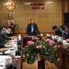 Phó Chủ tịch UBND tỉnh Thanh Hoá Đầu Thanh Tùng yêu cầu các địa phương, sở ngành trong tỉnh thực hiện quyết liệt, hiệu quả các biện pháp phòng chống dịch COVID-19. (Ảnh: Hoa Mai/TTXVN)
