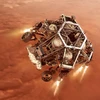 Hình ảnh mô phỏng tàu thăm dò Perseverance tiến gần tới bề mặt sao Hỏa. Ảnh do NASA cung cấp. (Nguồn: THX/TTXVN)