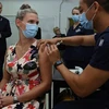 Tiêm chủng vắcxin phòng COVID-19 tại Sydney, Australia. (Ảnh: AFP/TTXVN)
