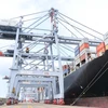 Các container hàng hóa tại Cảng quốc tế Cái Mép, Bà Rịa-Vũng Tàu. (Ảnh: Thống Nhất/TTXVN)