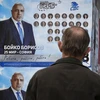 Ápphích bầu cử in chân dung Thủ tướng Bulgaria Boyko Borissov, lãnh đạo đảng Công dân vì sự phát triển châu Âu (GERB) tại Bankya ngày 2/4/2021. (Nguồn: AFP/TTXVN)