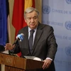 Tổng thư ký LHQ Antonio Guterres phát biểu trong cuộc họp báo tại New York, Mỹ. (Ảnh: THX/TTXVN)